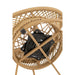 Zetel+kussens Zayo draai metaal/riet beige-Fauteuils-J-Line