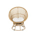 Zetel+kussens Zayo draai metaal/riet beige-Fauteuils-J-Line