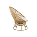 Zetel+kussens Zayo draai metaal/riet beige-Fauteuils-J-Line