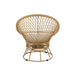 Zetel+kussens Zayo draai metaal/riet beige-Fauteuils-J-Line