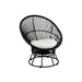 Zetel+kussens Zayo draai metaal/riet zwart-Fauteuils-J-Line