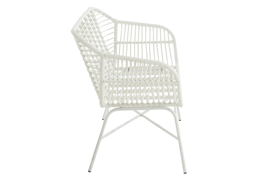 Zitbank Celeste buiten metaal/rattan wit-Tuinbanken-J-Line