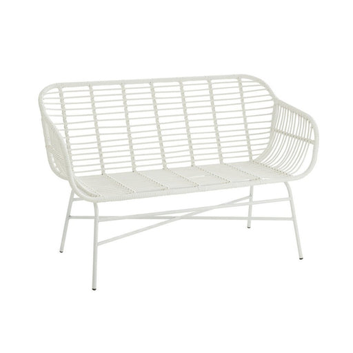 Zitbank Celeste buiten metaal/rattan wit-Tuinbanken-J-Line