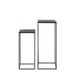 Zuil S/2 33x33x80+38x38x100 cm CHISA hout bruin-zwart-Plantenstandaards-Light & Living
