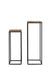 Zuil Yarula - Zwart/ Hout - 28,5x35x102cm-Plantenstandaards-Light & Living