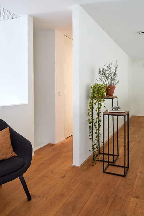 Zuil Yarula - Zwart/ Hout - 28,5x35x102cm-Plantenstandaards-Light & Living
