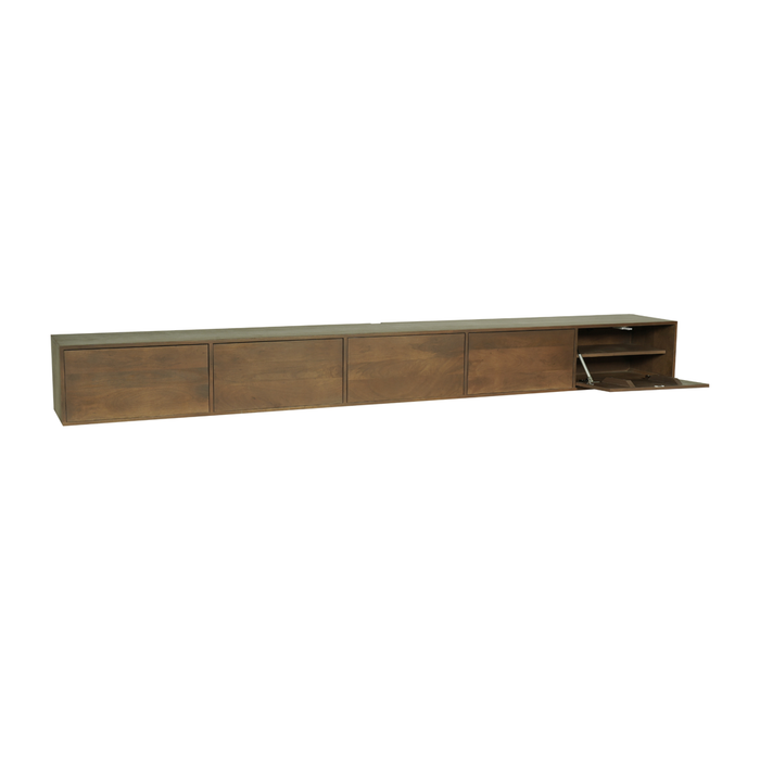 Zwevend tv meubel Vision Walnut | 280 cm-TV-meubels-Starfurn